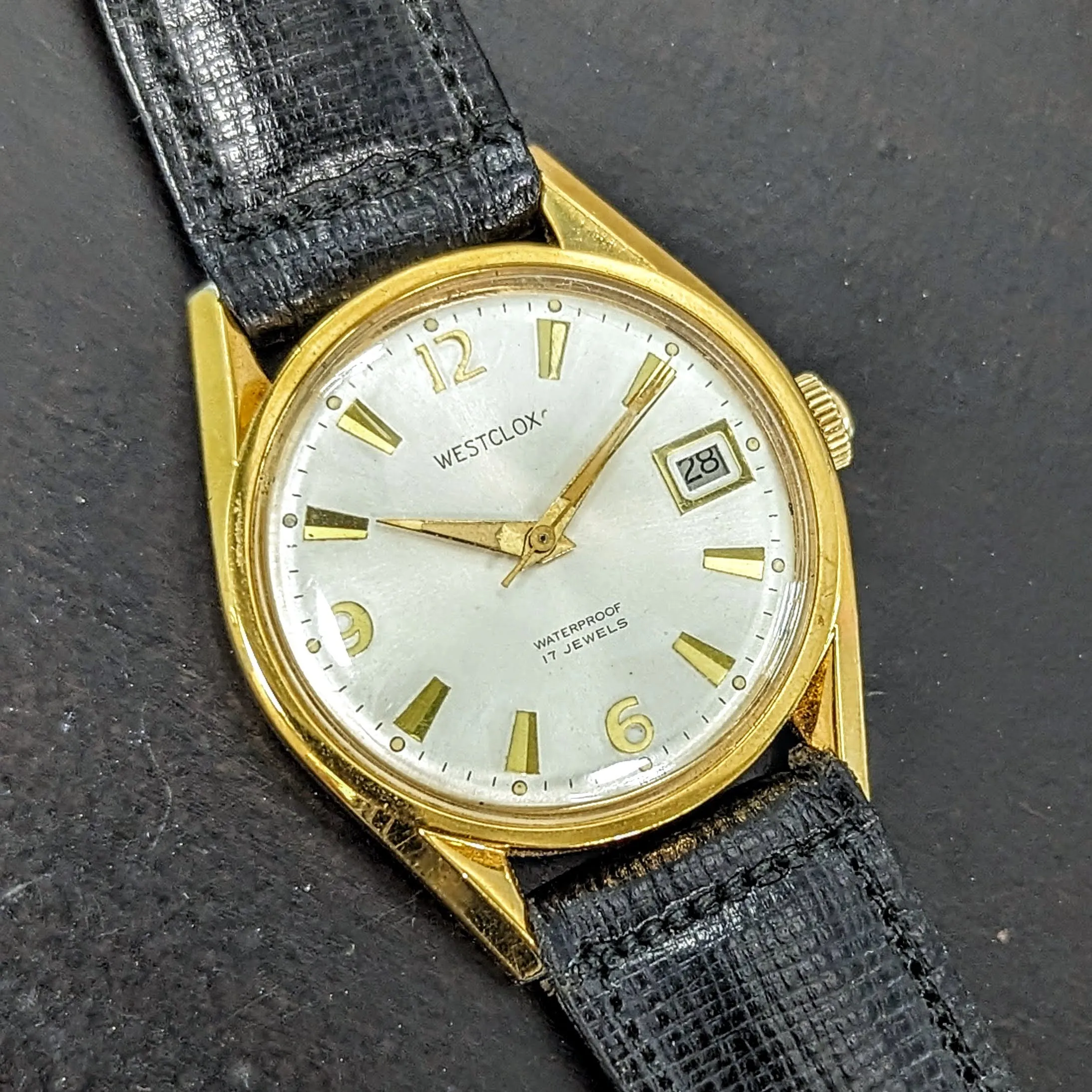 Vintage WESTCLOX Waterproof Wristwatch 17 Jewels Cal. D-441 Date Indicator Watch