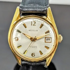 Vintage WESTCLOX Waterproof Wristwatch 17 Jewels Cal. D-441 Date Indicator Watch