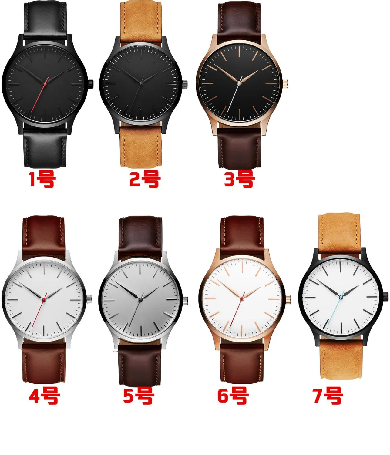 Watch Luxury 2019 Male Sport Quartz Wrist Watches Stainless Steel Case Leather Band Business Clock