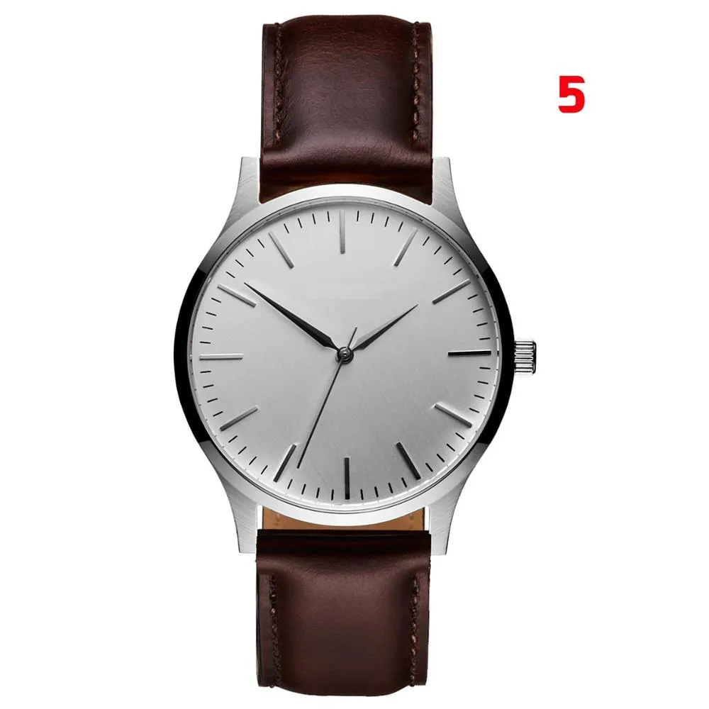 Watch Luxury 2019 Male Sport Quartz Wrist Watches Stainless Steel Case Leather Band Business Clock