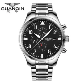Watches Men GUANQIN Army Watches Full Steel Sport Military Men Wristwatch Black Automatic Mechanical Movement Luxury Brand