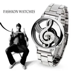 Watches Note Music Notation Metal Quartz Wristwatch