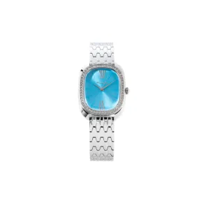 Women Blue 28mm Silver Watch