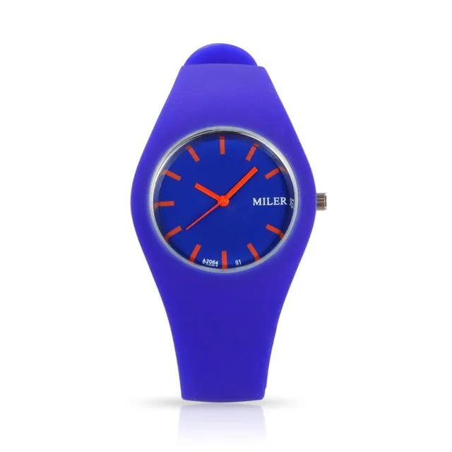 Women Silicone Band Sport Watch Fashion Brand MILER Colorful Quartz Bracelets Watches Relogio Feminino
