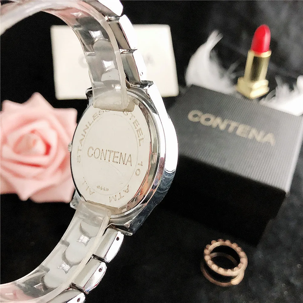 Women's Antique Luxury Diamond Quartz Stainless Steel Wristwatches