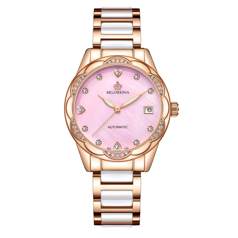 Women's Fashion Geneva Designer Diamond Mechanical WristWatch