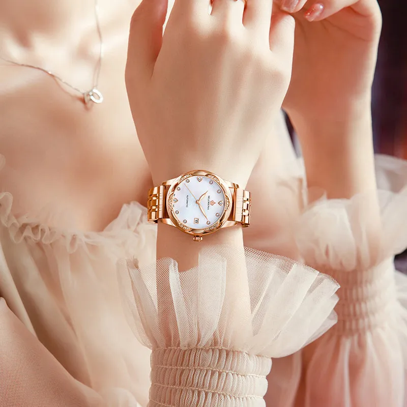 Women's Fashion Geneva Designer Diamond Mechanical WristWatch