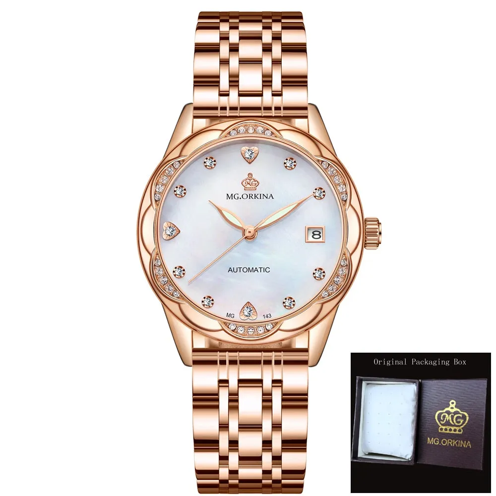 Women's Fashion Geneva Designer Diamond Mechanical WristWatch