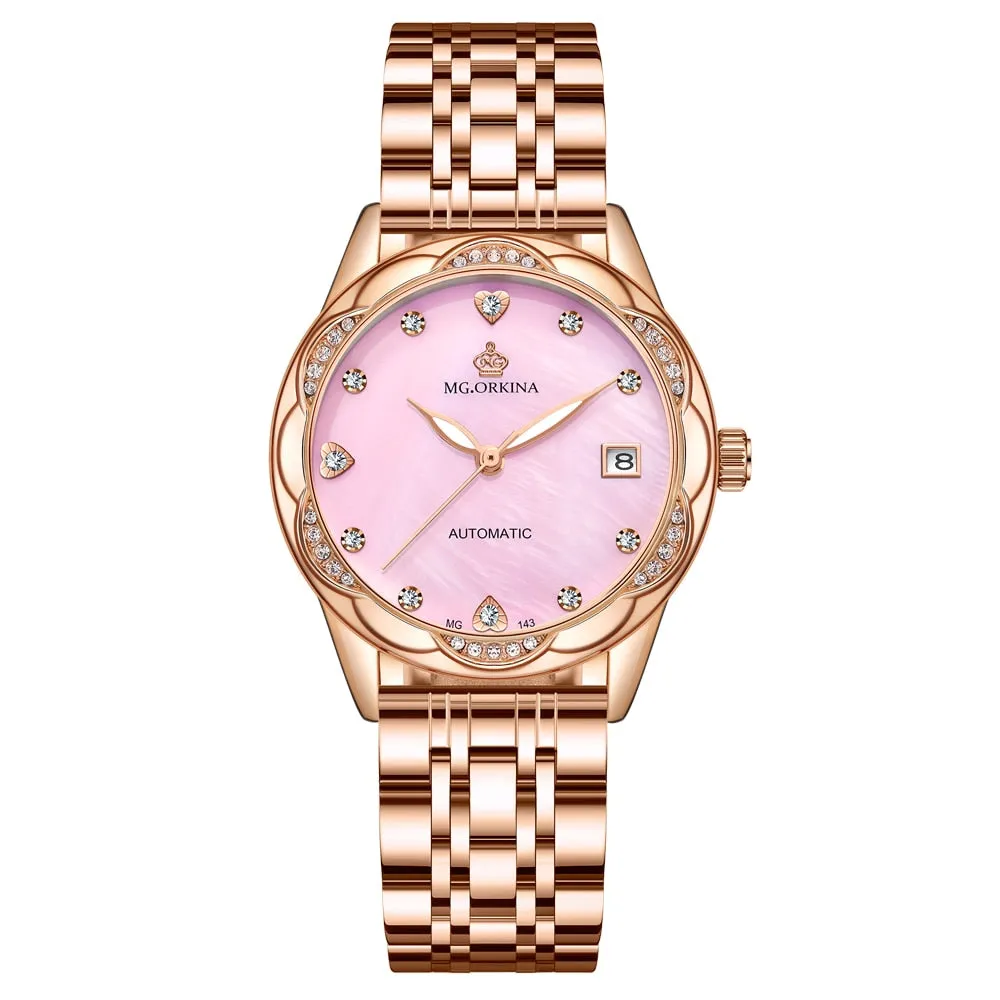 Women's Fashion Geneva Designer Diamond Mechanical WristWatch