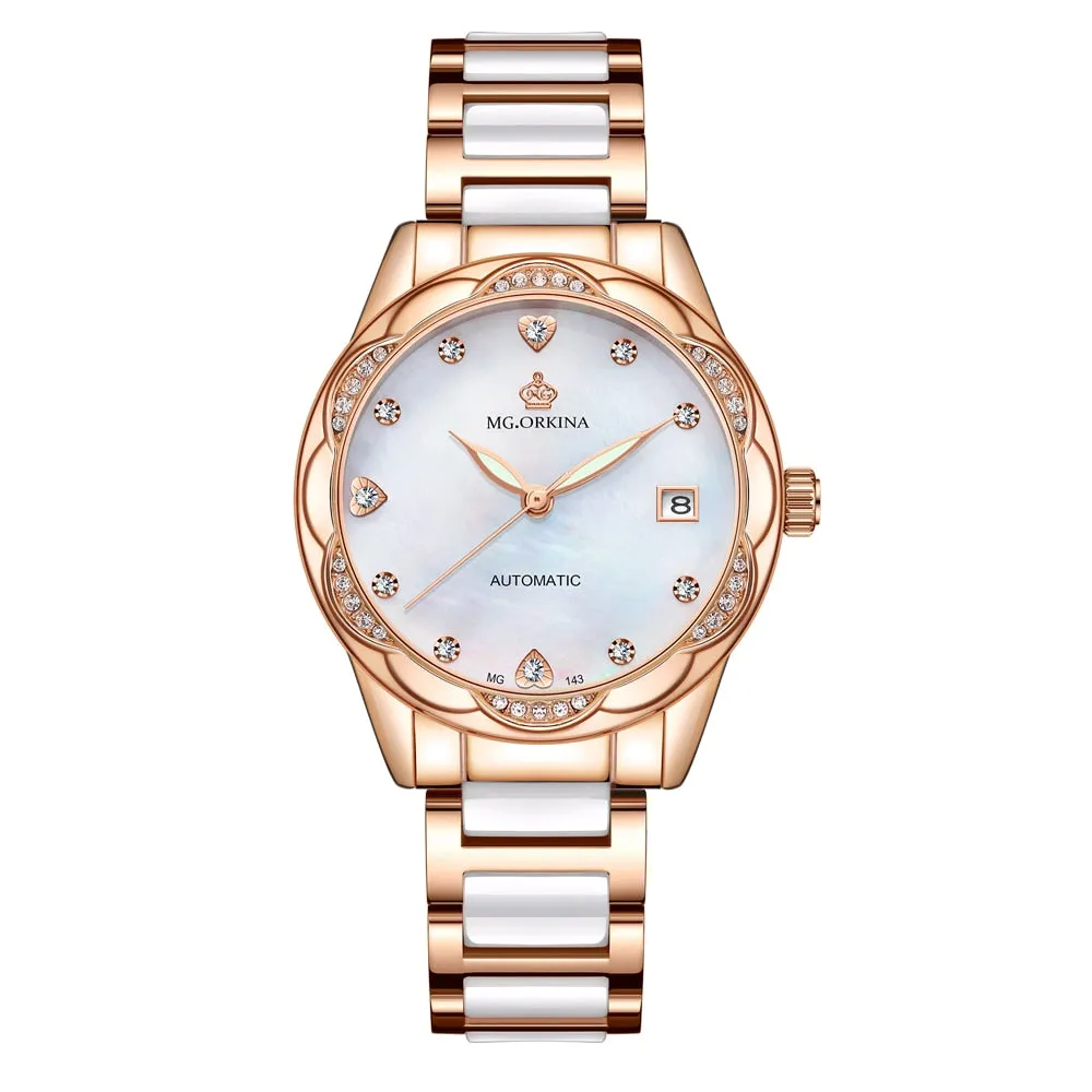 Women's Fashion Geneva Designer Diamond Mechanical WristWatch