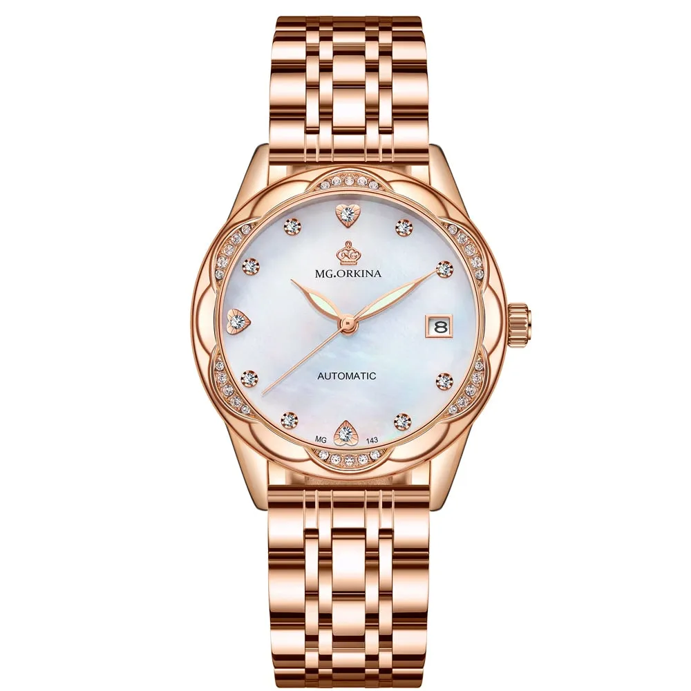 Women's Fashion Geneva Designer Diamond Mechanical WristWatch