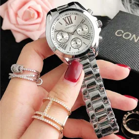 Women's Fashion Imitation Three Eyes Alloy Quartz Analog Wrist Watch