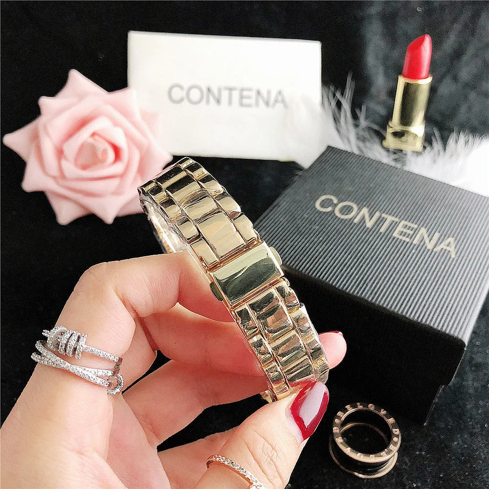 Women's Fashion Imitation Three Eyes Alloy Quartz Analog Wrist Watch