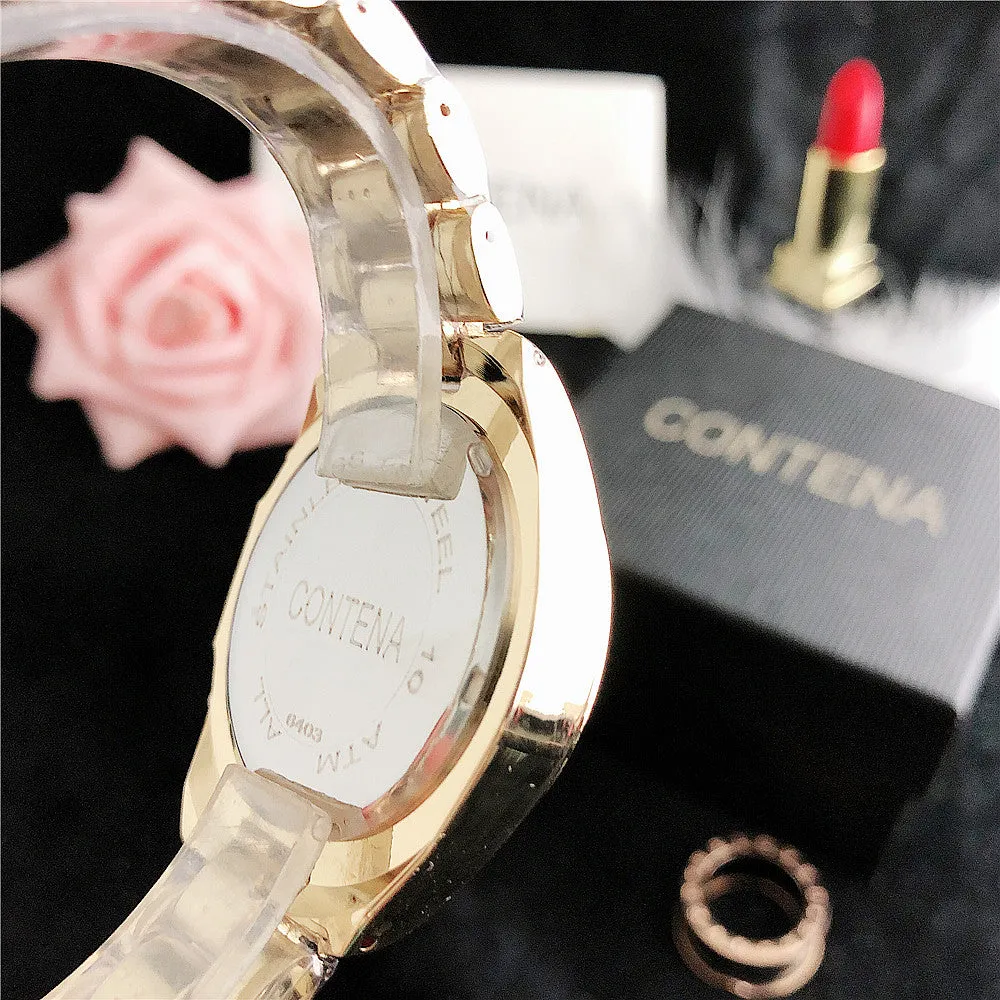 Women's Fashion Imitation Three Eyes Alloy Quartz Analog Wrist Watch
