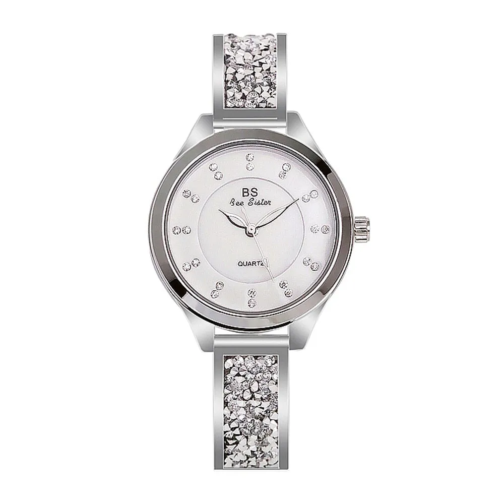 Women's Luxury Rhinestone Stainless Steel Quartz Bracelet Watch