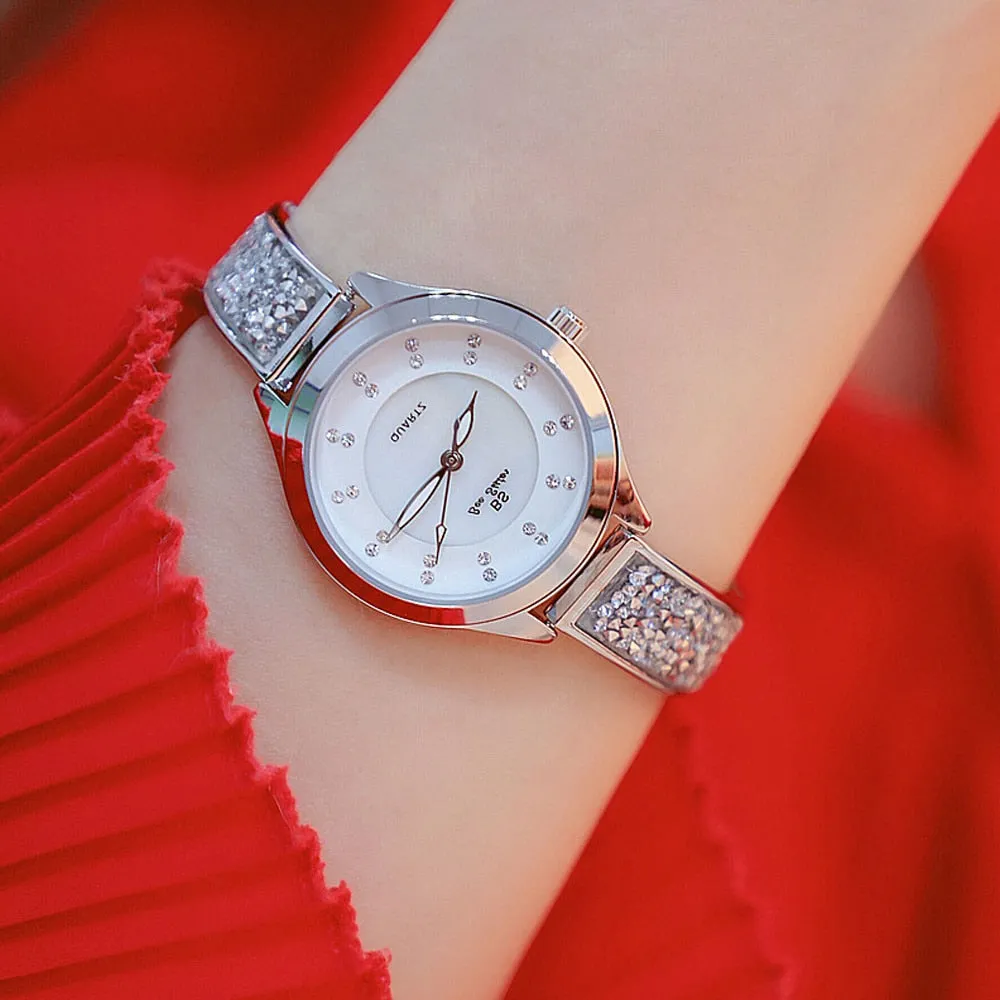 Women's Luxury Rhinestone Stainless Steel Quartz Bracelet Watch