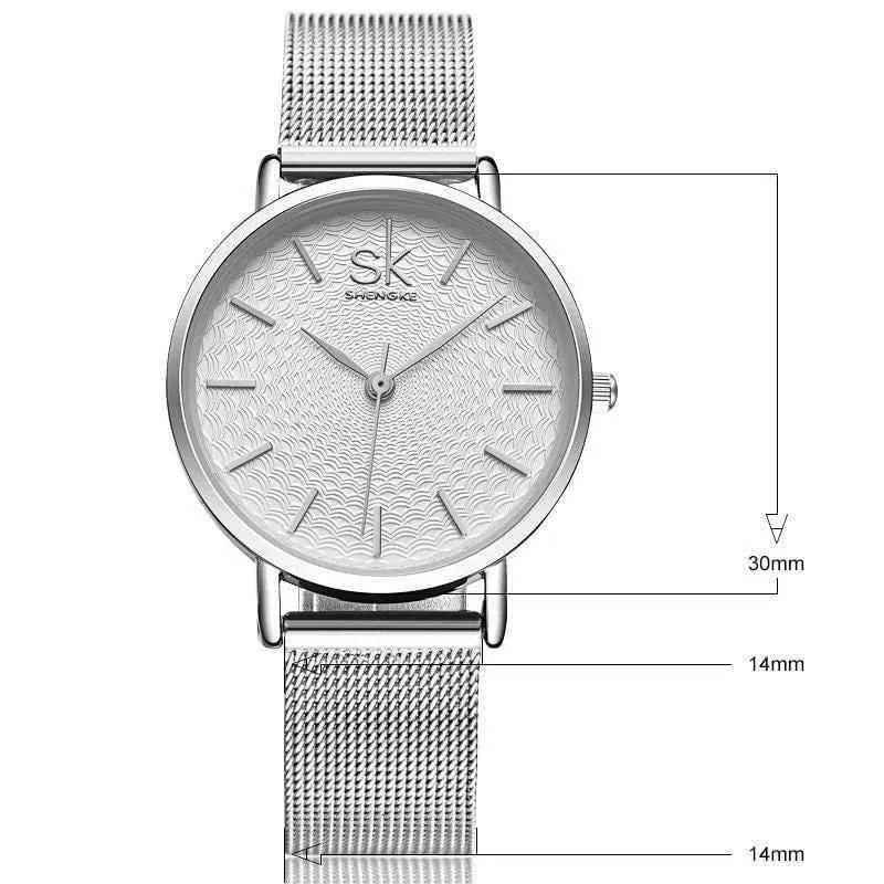 Women's Simple Watches Mesh Stainless Steel Casual Wristwatches #K0006