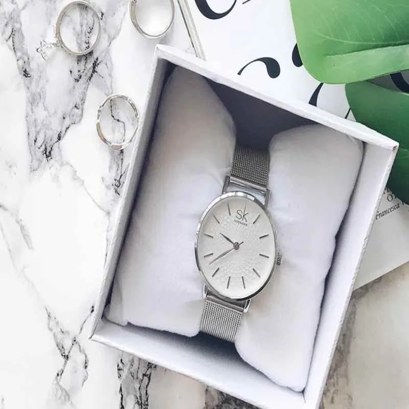 Women's Simple Watches Mesh Stainless Steel Casual Wristwatches #K0006