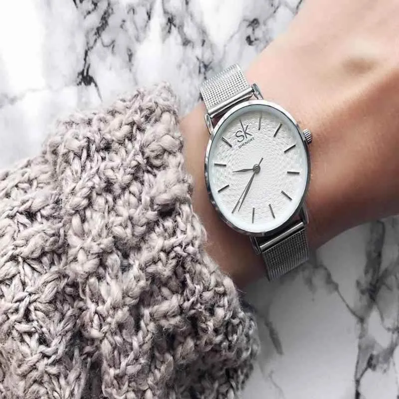 Women's Simple Watches Mesh Stainless Steel Casual Wristwatches #K0006