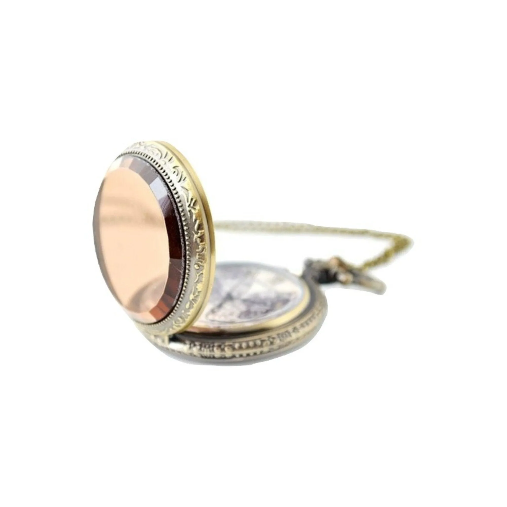 World Map Quartz Pocket Watch