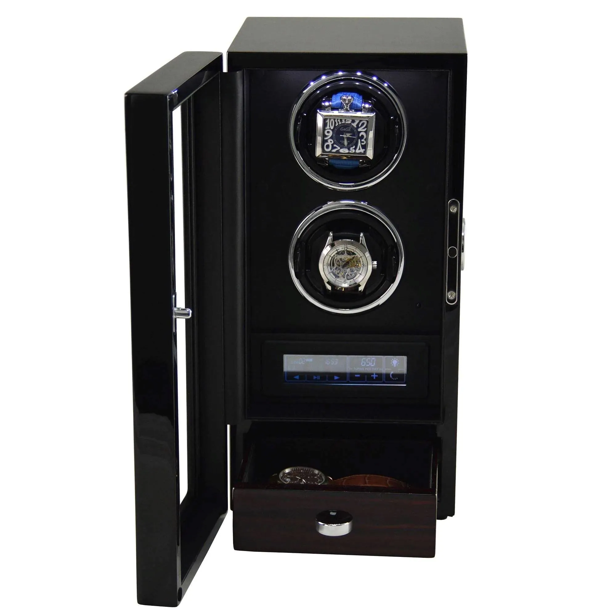Yarra Duo Watch Winder for 2   Drawer with Fingerprint Lock