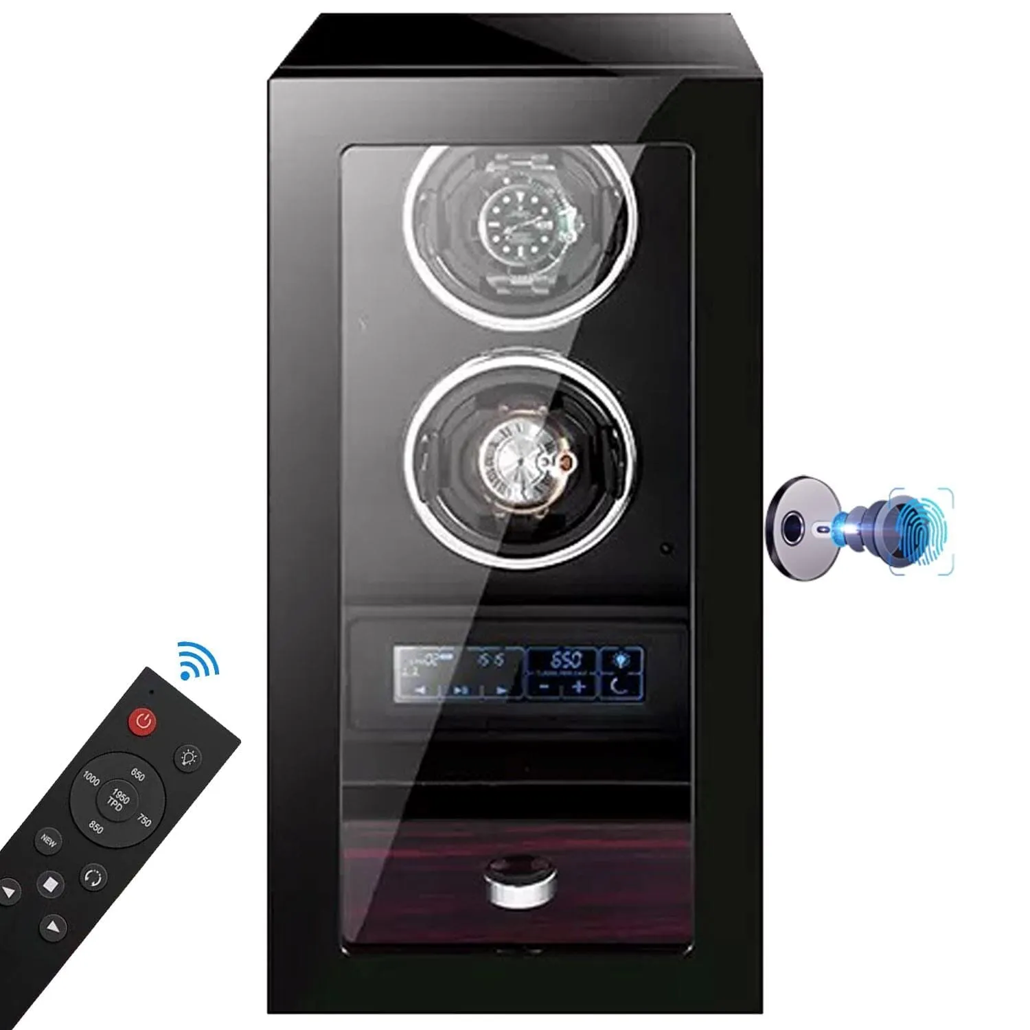 Yarra Duo Watch Winder for 2   Drawer with Fingerprint Lock