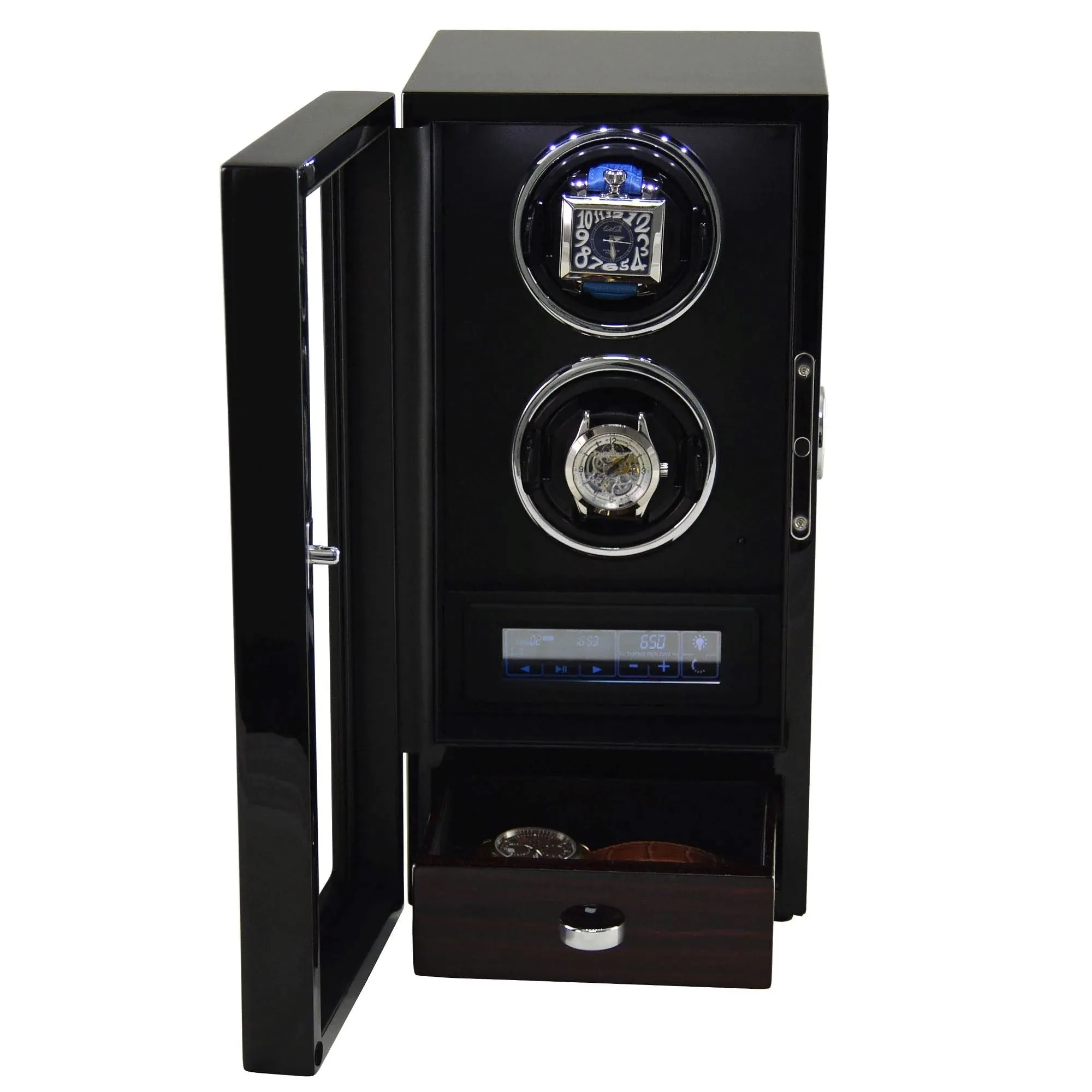 Yarra Duo Watch Winder for 2   Drawer with Fingerprint Lock
