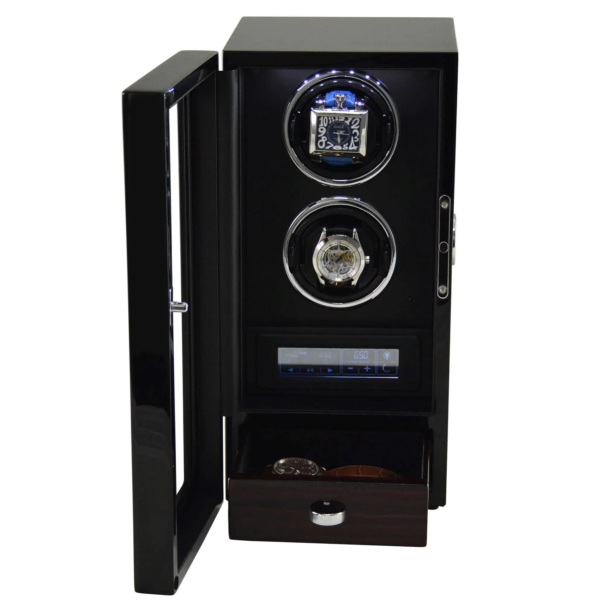 Yarra Duo Watch Winder for 2   Drawer with Fingerprint Lock